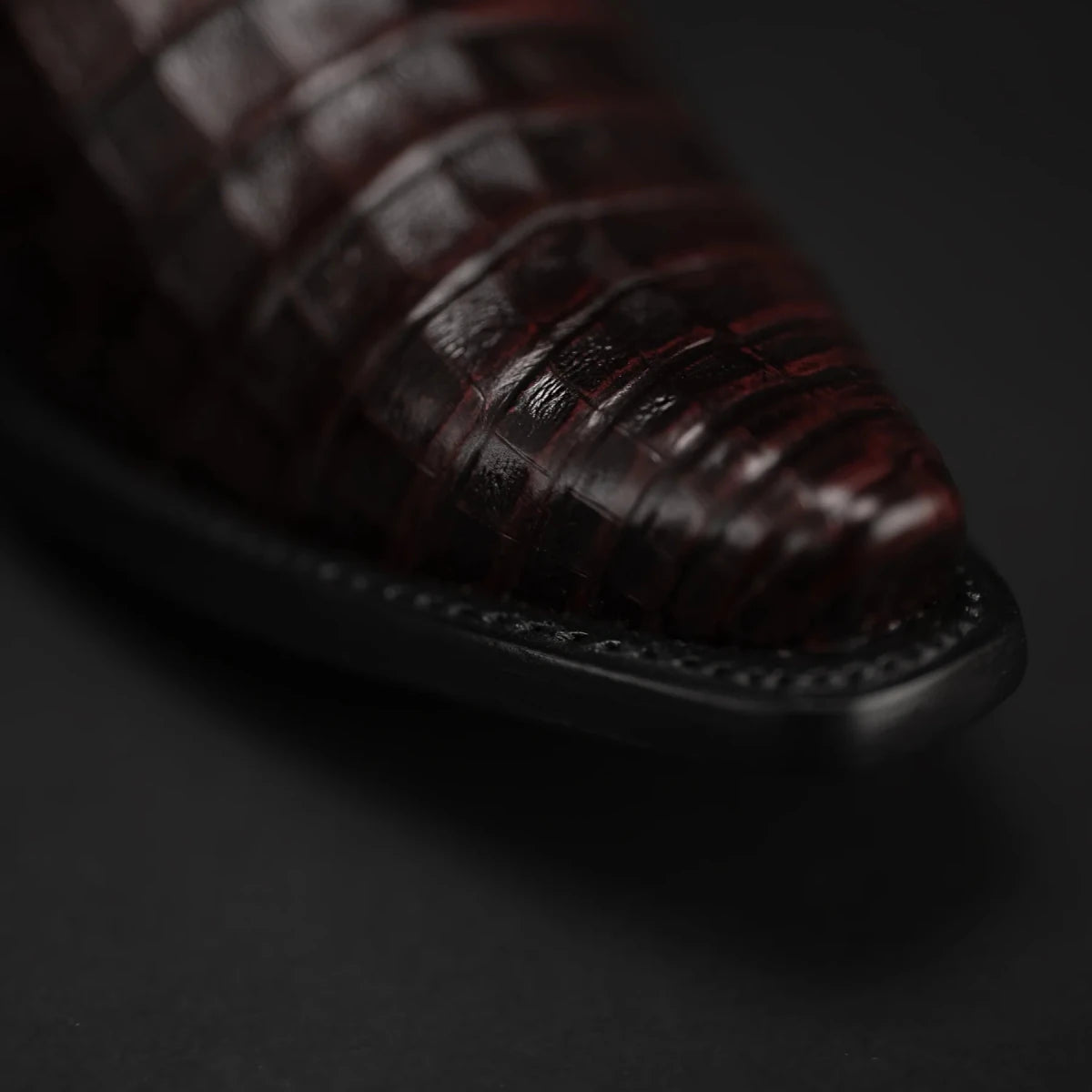 Rodeo Cartie Men's 608 Exotic Caiman Belly Western Cowboy Boot–Black Cherry - OriginalWestern.com