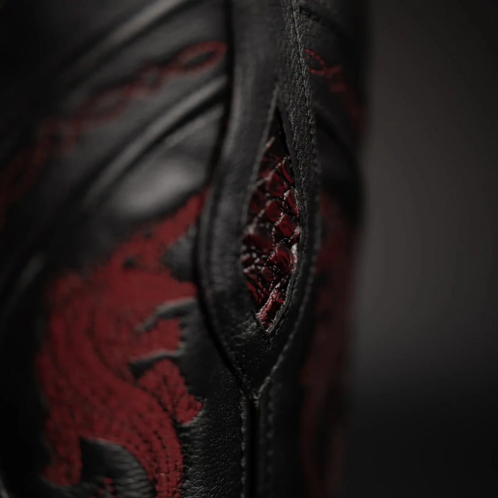 Rodeo Cartie Men's 608 Exotic Caiman Belly Western Cowboy Boot–Black Cherry - OriginalWestern.com