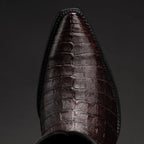 Rodeo Cartie Men's 608 Exotic Caiman Belly Western Cowboy Boot–Black Cherry - OriginalWestern.com