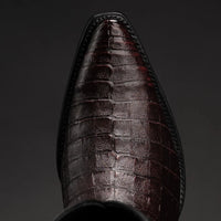 Rodeo Cartie Men's 608 Exotic Caiman Belly Western Cowboy Boot–Black Cherry - OriginalWestern.com