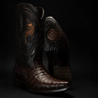Rodeo Cartie Men's 608 Exotic Caiman Belly Western Cowboy Boot–Brown - OriginalWestern.com