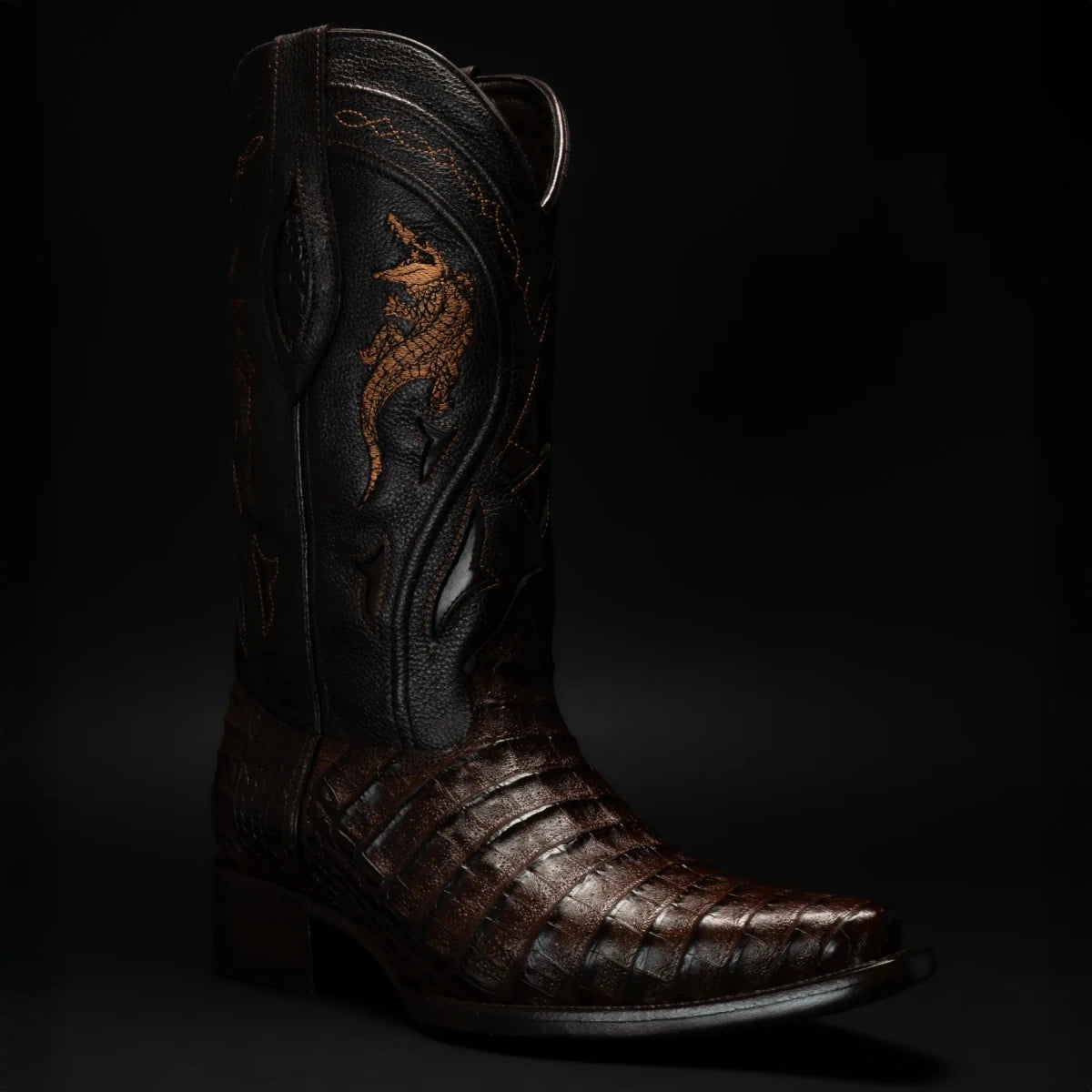 Rodeo Cartie Men's 608 Exotic Caiman Belly Western Cowboy Boot–Brown - OriginalWestern.com