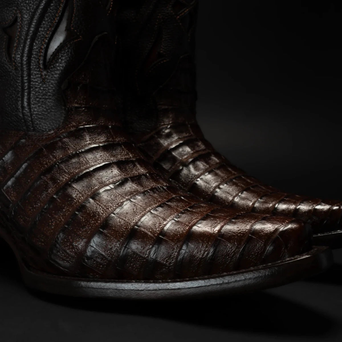 Rodeo Cartie Men's 608 Exotic Caiman Belly Western Cowboy Boot–Brown - OriginalWestern.com