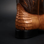 Rodeo Cartie Men's 608 Exotic Caiman Belly Western Cowboy Boot–Chestnut El - OriginalWestern.com