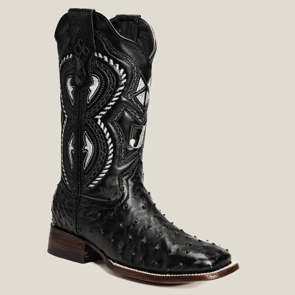 Rodeo Cartie Men”s 703 Exotic Ostrich Original Rodeo Boot–Black - OriginalWestern.com