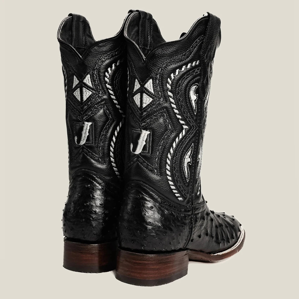 Rodeo Cartie Men”s 703 Exotic Ostrich Original Rodeo Boot–Black - OriginalWestern.com