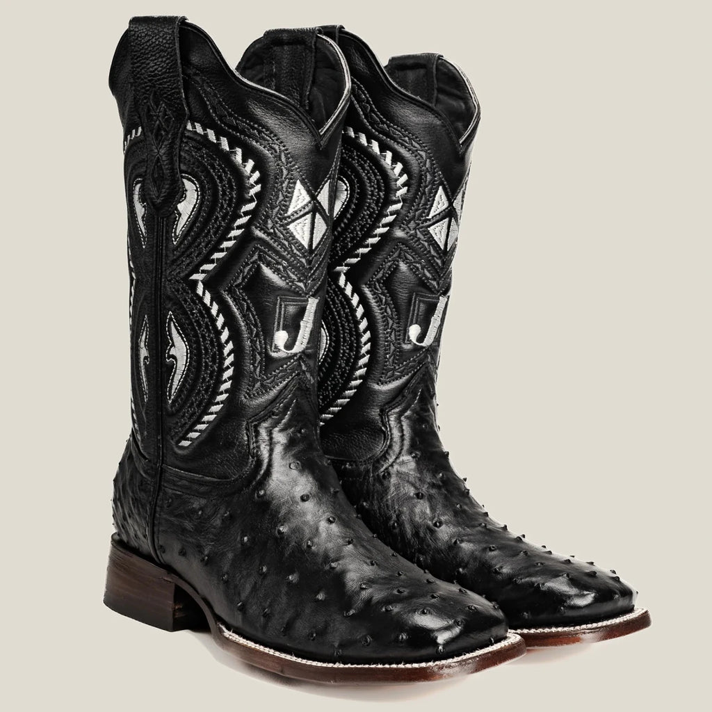 Rodeo Cartie Men”s 703 Exotic Ostrich Original Rodeo Boot–Black - OriginalWestern.com