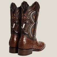 Rodeo Cartie Men”s 703 Exotic Ostrich Original Rodeo Boot–Brown - OriginalWestern.com
