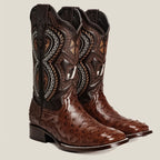 Rodeo Cartie Men”s 703 Exotic Ostrich Original Rodeo Boot–Brown - OriginalWestern.com