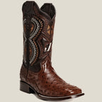 Rodeo Cartie Men”s 703 Exotic Ostrich Original Rodeo Boot–Brown - OriginalWestern.com