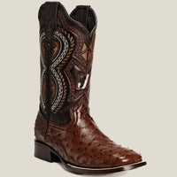 Rodeo Cartie Men”s 703 Exotic Ostrich Original Rodeo Boot–Brown - OriginalWestern.com