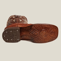 Rodeo Cartie Men”s 703 Exotic Ostrich Original Rodeo Boot–Chedron - OriginalWestern.com