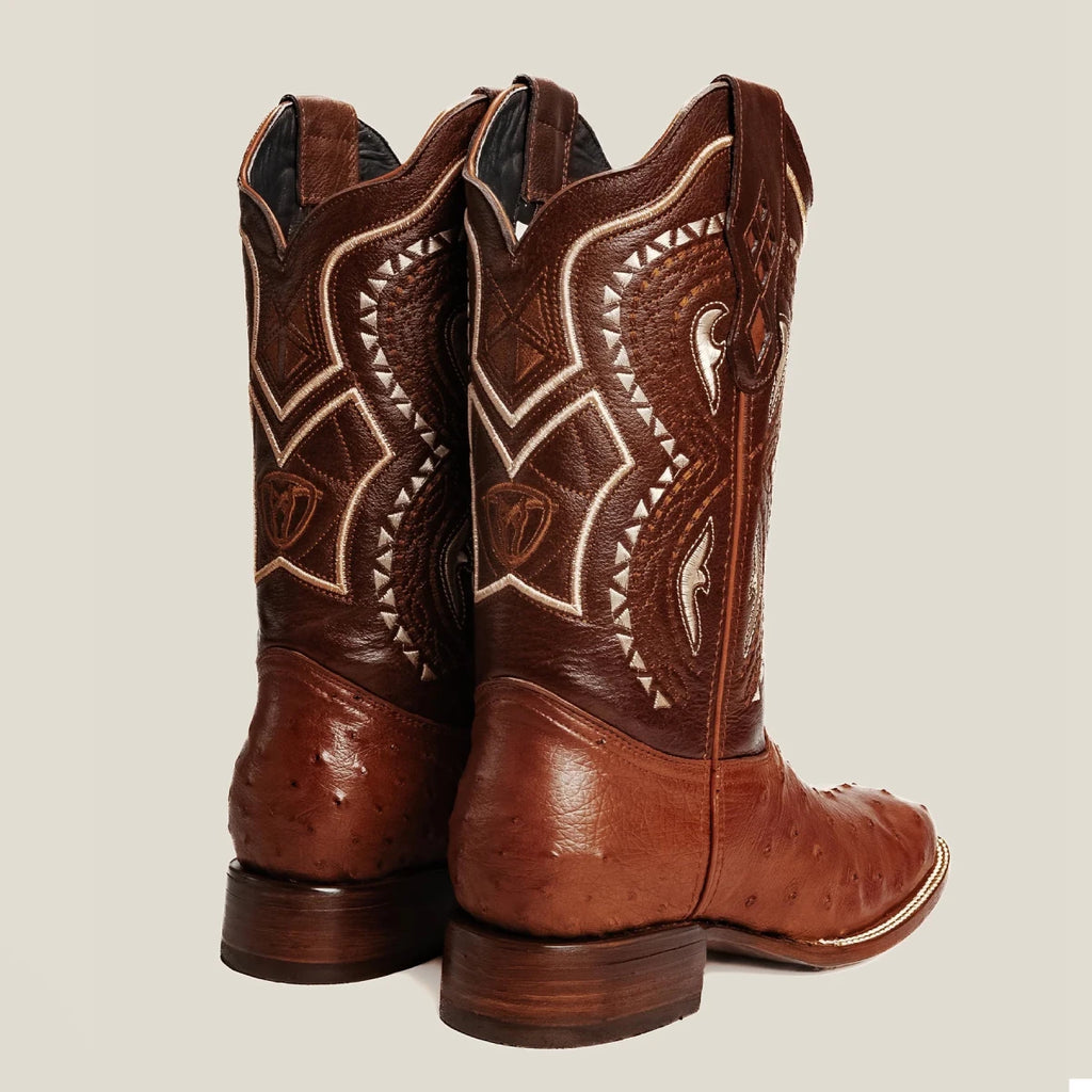 Rodeo Cartie Men”s 703 Exotic Ostrich Original Rodeo Boot–Chedron - OriginalWestern.com
