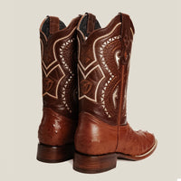Rodeo Cartie Men”s 703 Exotic Ostrich Original Rodeo Boot–Chedron - OriginalWestern.com