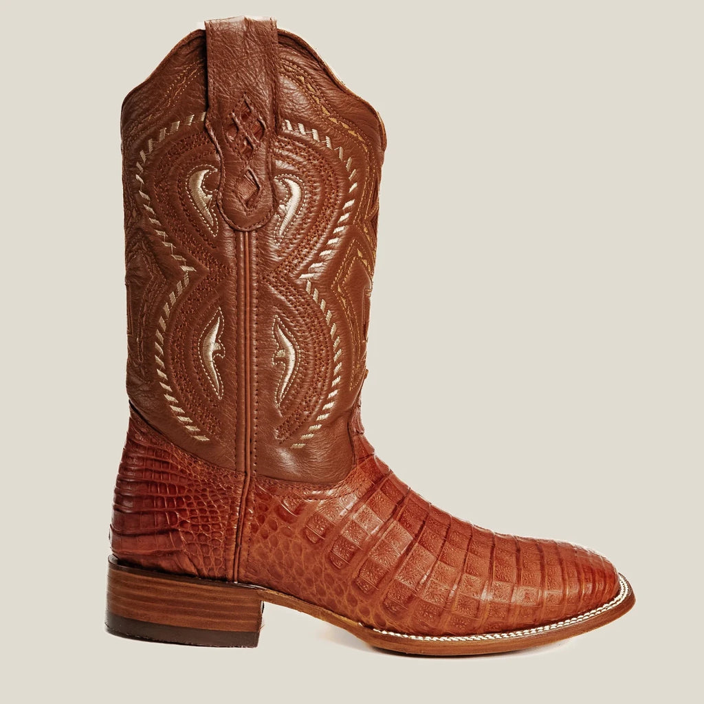 Rodeo Cartie Men”s 706 Exotic Caiman Original Rodeo Boot–Chedron - OriginalWestern.com
