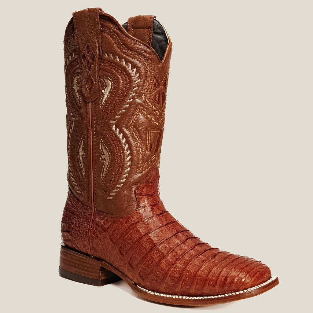 Rodeo Cartie Men”s 706 Exotic Caiman Original Rodeo Boot–Chedron - OriginalWestern.com