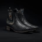 Rodeo Cartie Men”s 716 Braided Short Ankle Western Boot–Black - OriginalWestern.com