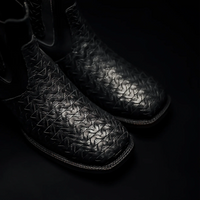 Rodeo Cartie Men”s 716 Braided Short Ankle Western Boot–Black - OriginalWestern.com