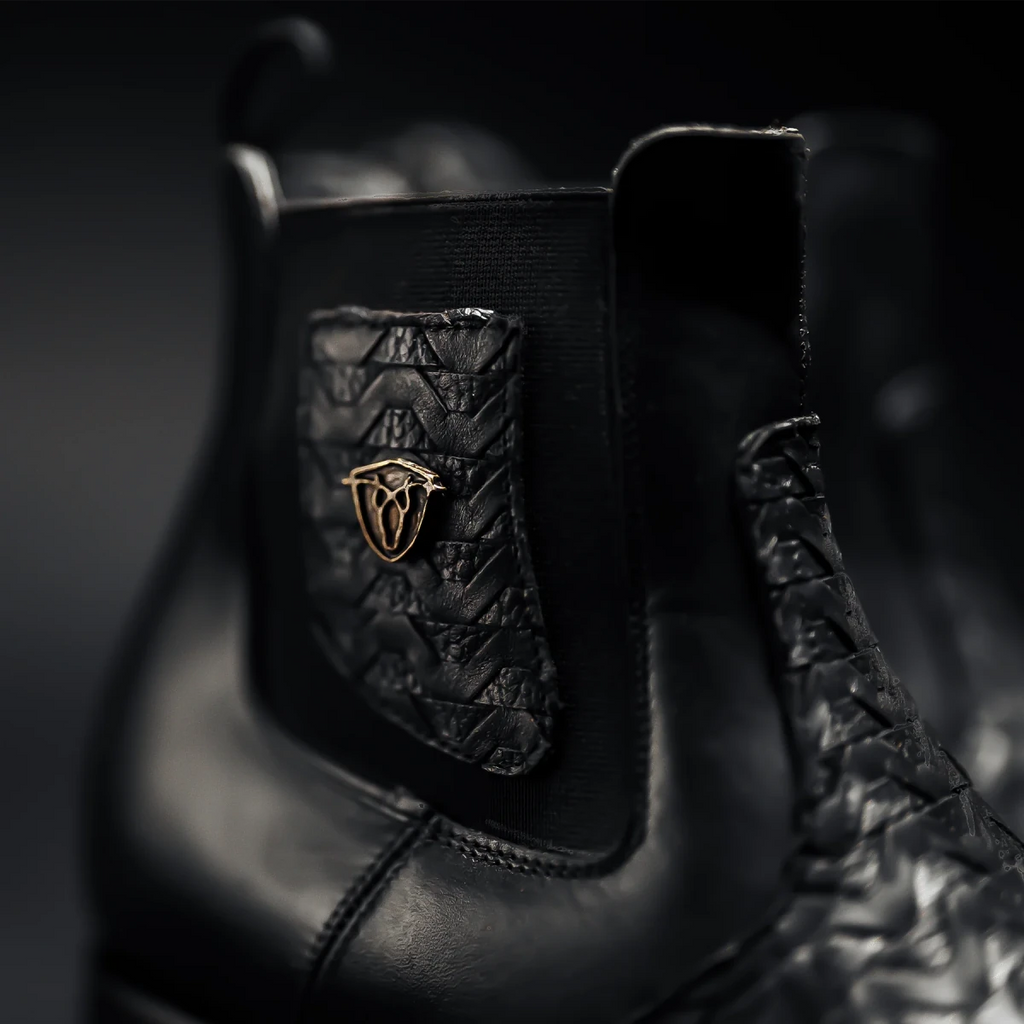 Rodeo Cartie Men”s 716 Braided Short Ankle Western Boot–Black - OriginalWestern.com