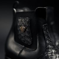 Rodeo Cartie Men”s 716 Braided Short Ankle Western Boot–Black - OriginalWestern.com