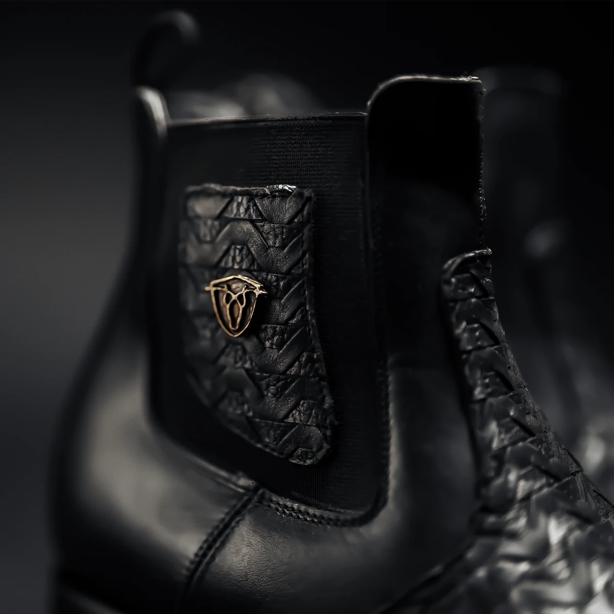 Rodeo Cartie Men”s 716 Braided Short Ankle Western Boot–Black - OriginalWestern.com