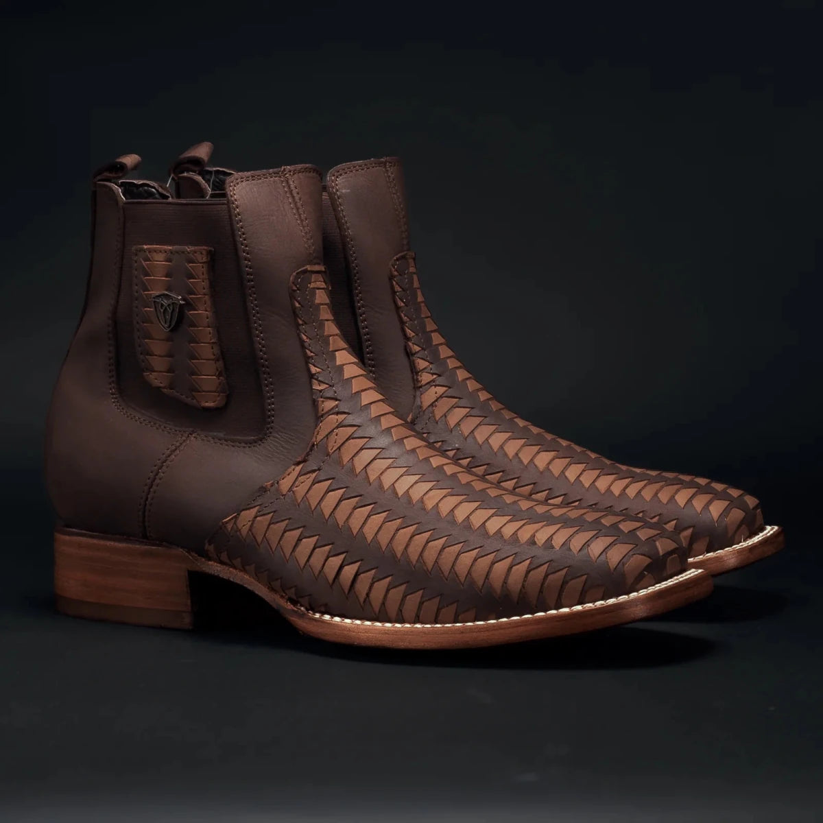 Rodeo Cartie Men”s 716 Braided Short Ankle Western Boot–Tobacco - OriginalWestern.com