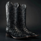 Rodeo Cartie Men's 761 Exotic Original Pirarucu Monster Fish Boot–Black - OriginalWestern.com