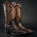 Rodeo Cartie Men's 761 Exotic Original Pirarucu Monster Fish Boot–Brown - OriginalWestern.com