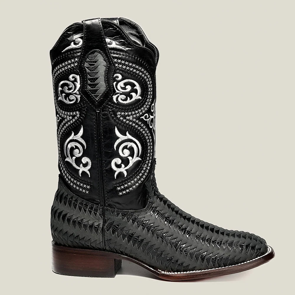 Rodeo Cartie Men”s 816 Cowboy Boot Rodeo Braided–Black - OriginalWestern.com