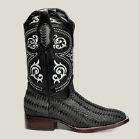 Rodeo Cartie Men”s 816 Cowboy Boot Rodeo Braided–Black - OriginalWestern.com