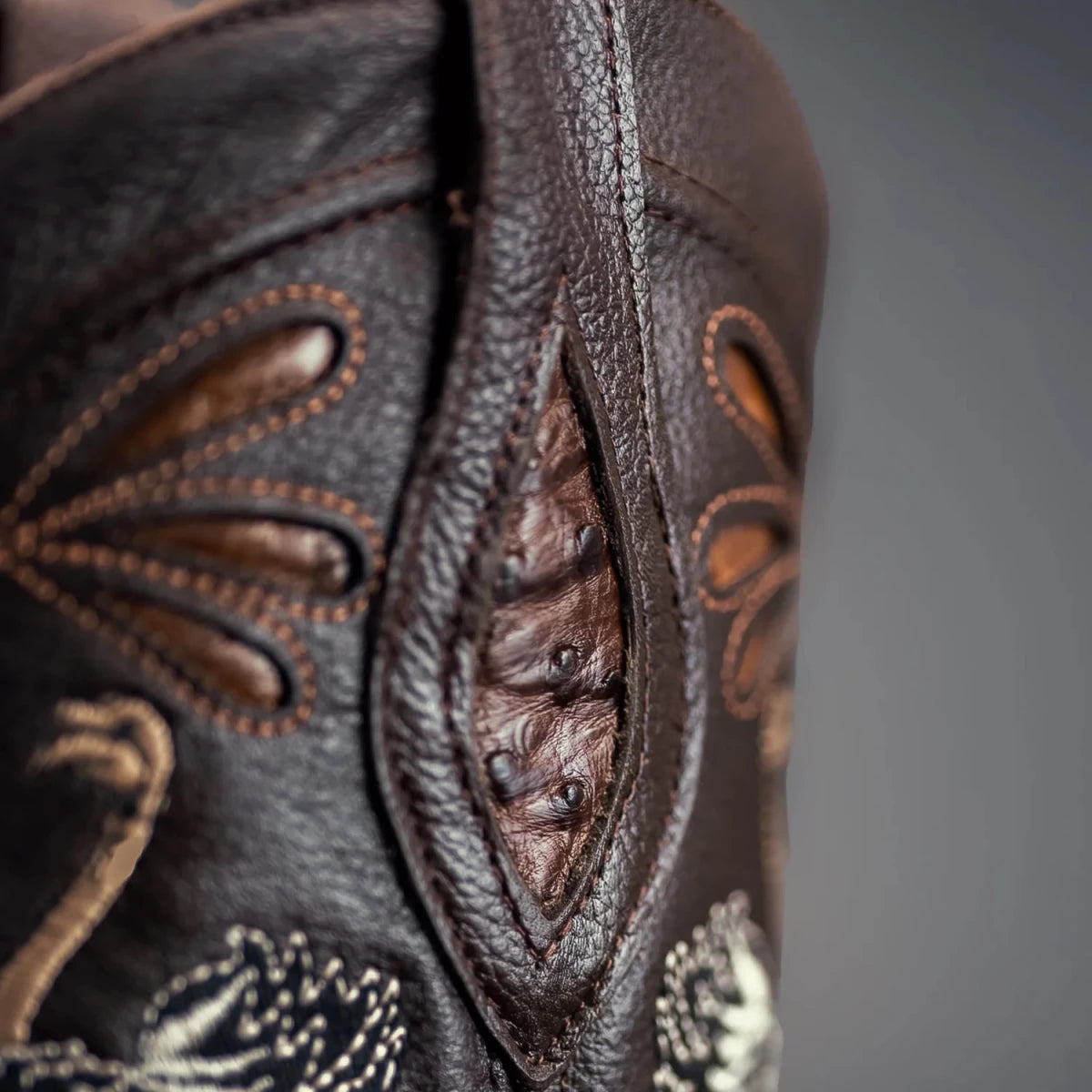 Rodeo Cartie Men”s 903 J Toe Original Exotic Ostrich Boot–Bourbon - OriginalWestern.com