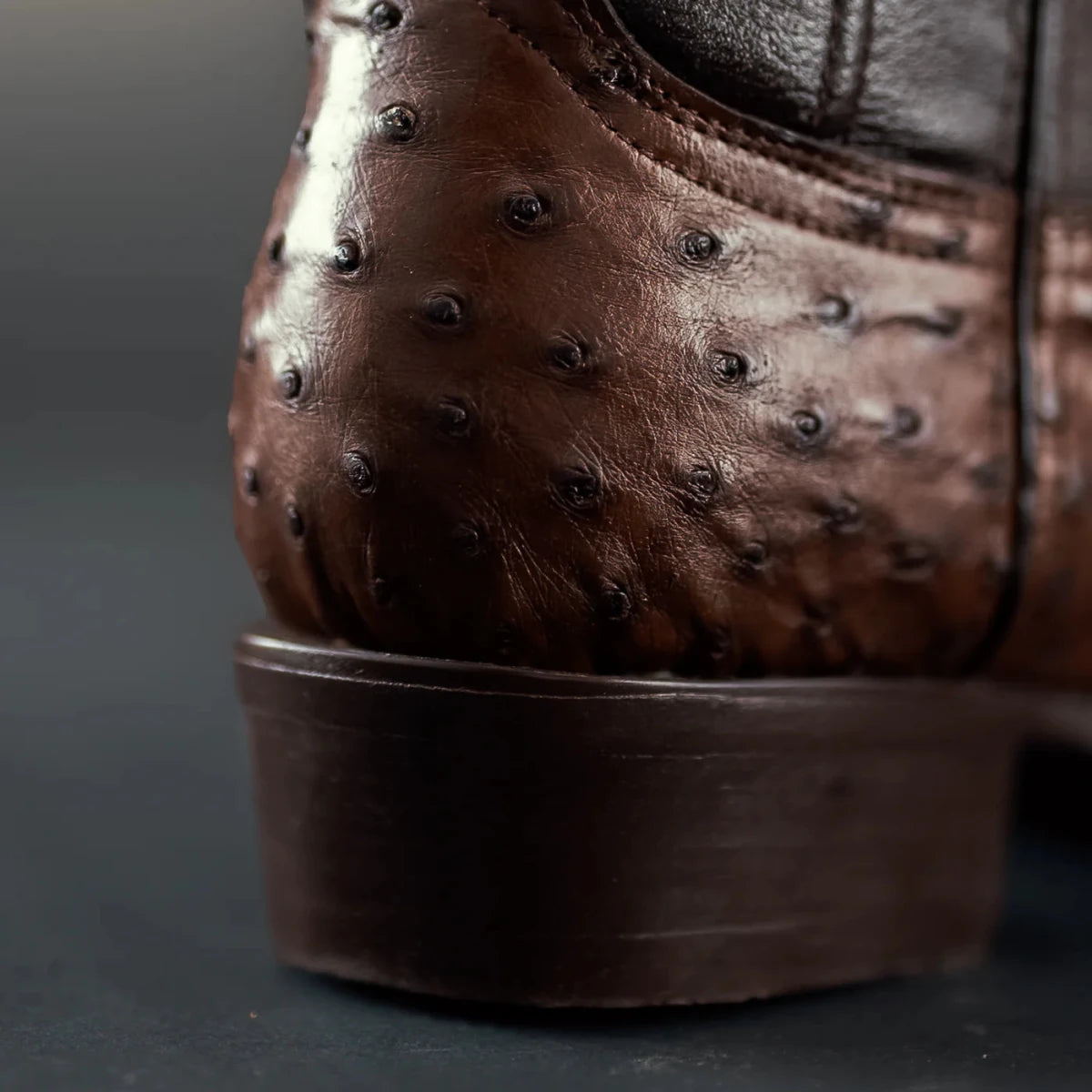 Rodeo Cartie Men”s 903 J Toe Original Exotic Ostrich Boot–Bourbon - OriginalWestern.com