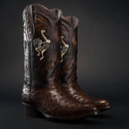 Rodeo Cartie Men”s 903 J Toe Original Exotic Ostrich Boot–Bourbon - OriginalWestern.com