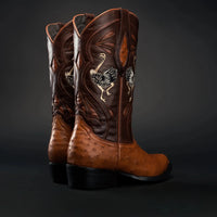 Rodeo Cartie Men”s 903 J Toe Original Exotic Ostrich Boot–Chestnut - OriginalWestern.com