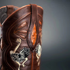Rodeo Cartie Men”s 903 J Toe Original Exotic Ostrich Boot–Chestnut - OriginalWestern.com
