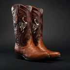Rodeo Cartie Men”s 903 J Toe Original Exotic Ostrich Boot–Chestnut - OriginalWestern.com