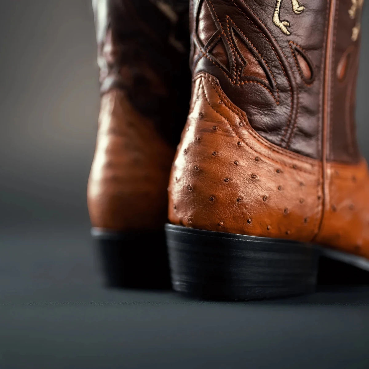 Rodeo Cartie Men”s 903 J Toe Original Exotic Ostrich Boot–Chestnut - OriginalWestern.com