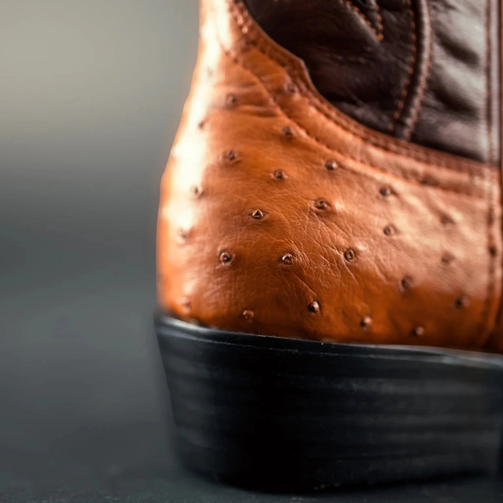 Rodeo Cartie Men”s 903 J Toe Original Exotic Ostrich Boot–Chestnut - OriginalWestern.com