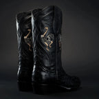 Rodeo Cartie Men”s 903 J Toe Original Exotic Ostrich Boot–Midnight - OriginalWestern.com