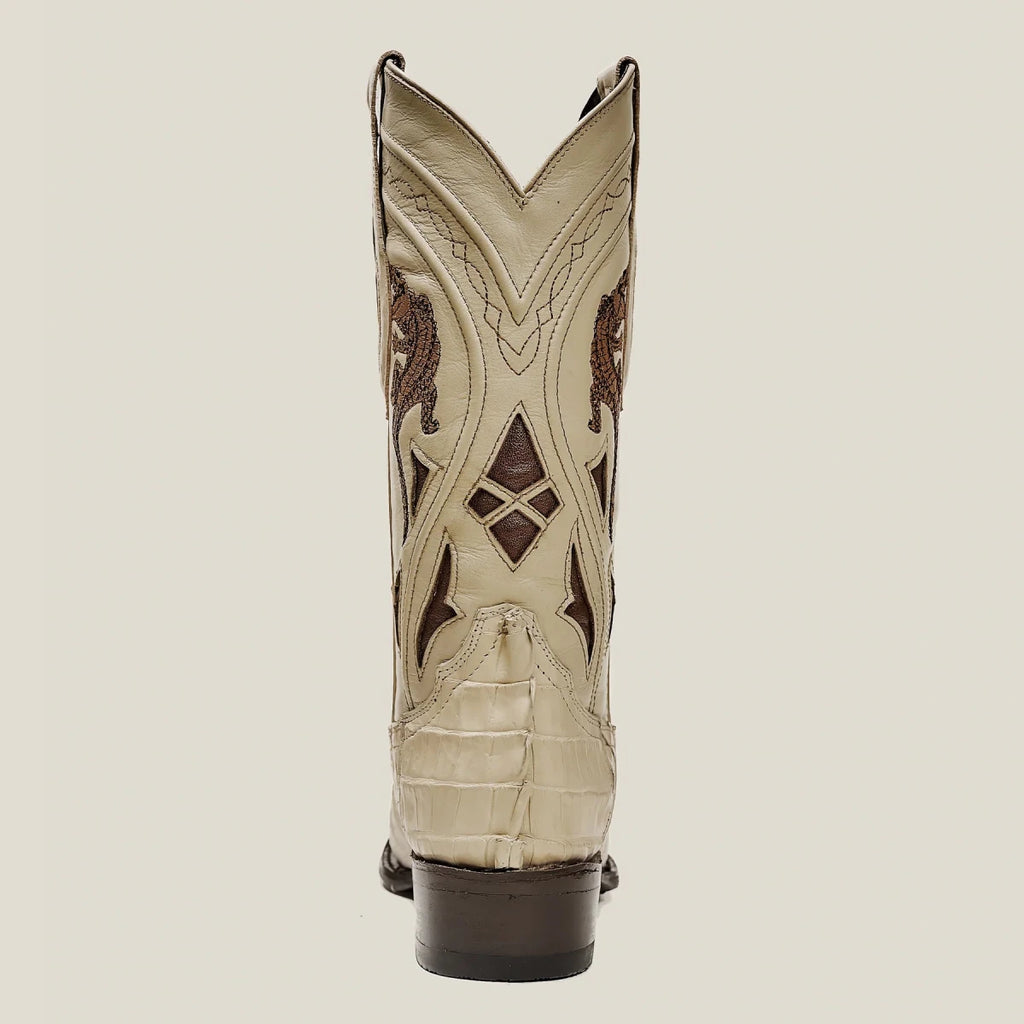 Rodeo Cartie Men”s 908 J Toe Original Caiman Belly Boot–Bone - OriginalWestern.com