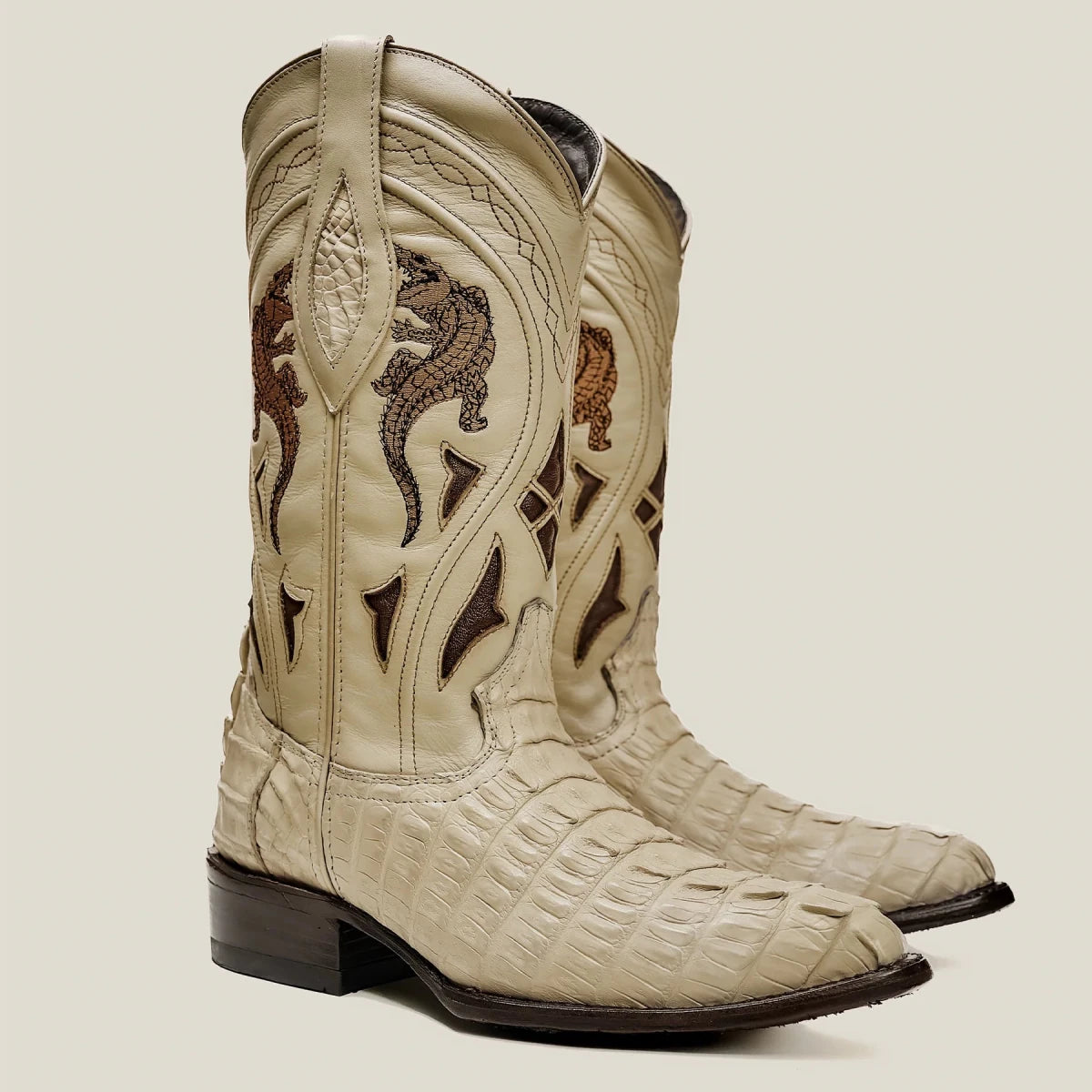 Rodeo Cartie Men”s 908 J Toe Original Caiman Belly Boot–Bone - OriginalWestern.com