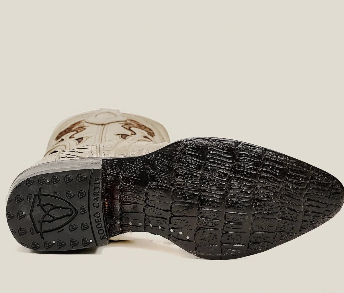 Rodeo Cartie Men”s 908 J Toe Original Caiman Belly Boot–Bone - OriginalWestern.com