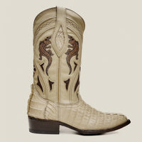 Rodeo Cartie Men”s 908 J Toe Original Caiman Belly Boot–Bone - OriginalWestern.com