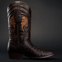 Rodeo Cartie Men”s 908 J Toe Original Caiman Belly Boot–Bourbon - OriginalWestern.com