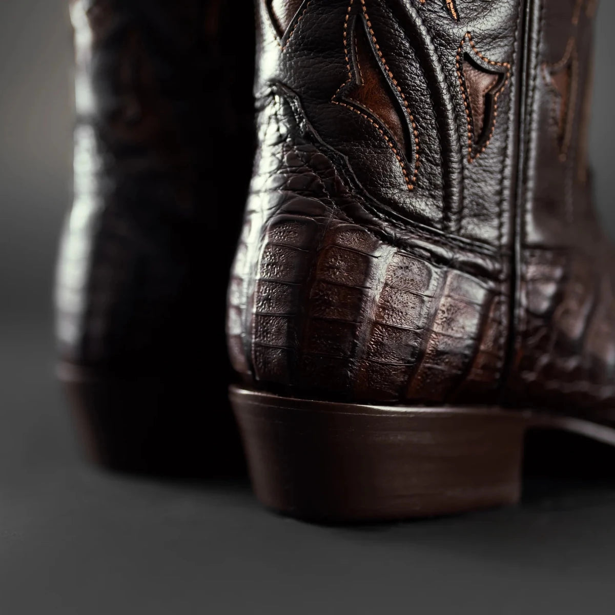 Rodeo Cartie Men”s 908 J Toe Original Caiman Belly Boot–Bourbon - OriginalWestern.com