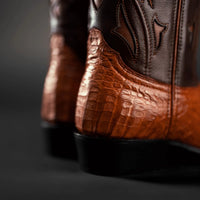 Rodeo Cartie Men”s 908 J Toe Original Caiman Belly Boot–Chestnut El - OriginalWestern.com