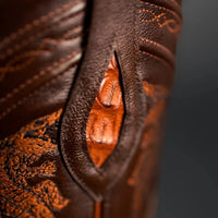 Rodeo Cartie Men”s 908 J Toe Original Caiman Belly Boot–Chestnut El - OriginalWestern.com