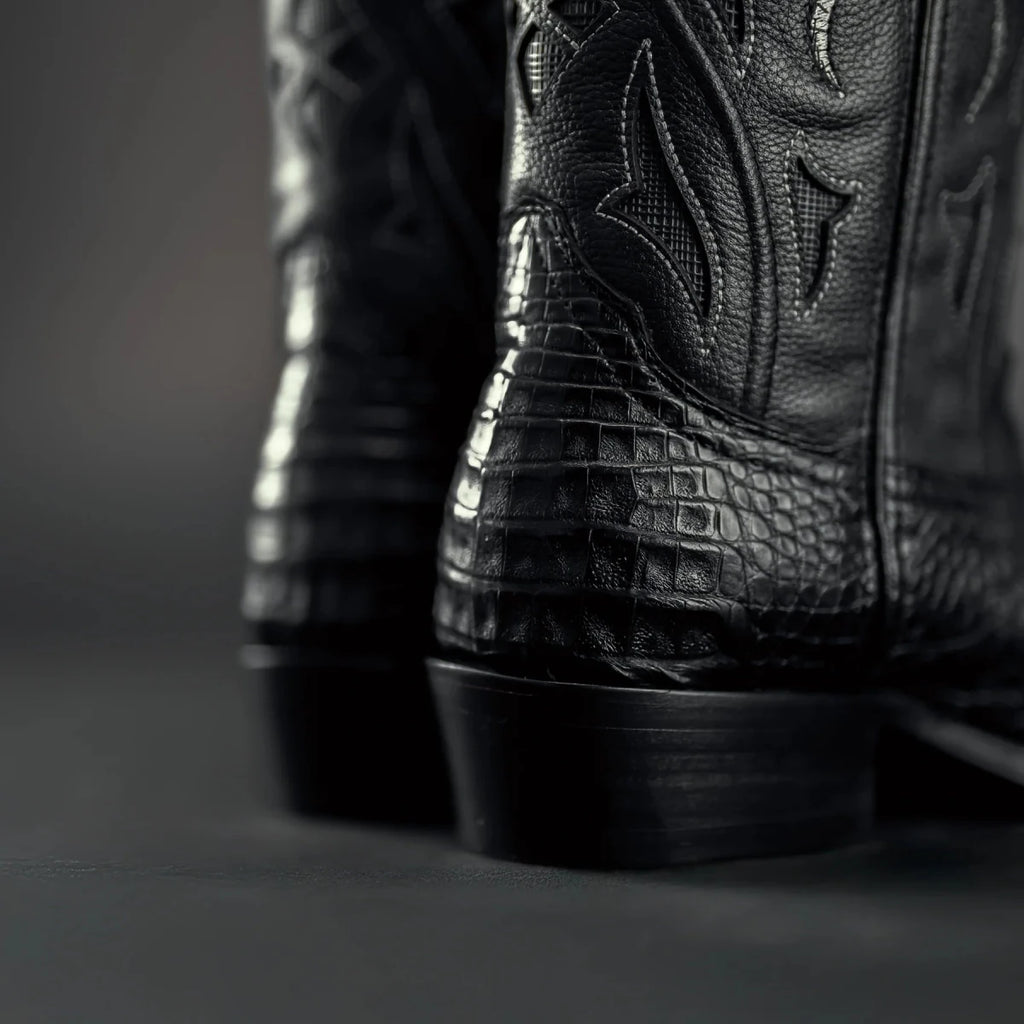 Rodeo Cartie Men”s 908 J Toe Original Caiman Belly Boot–Midnight - OriginalWestern.com