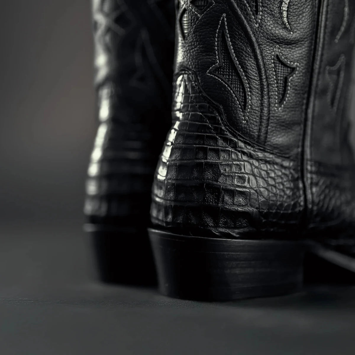 Rodeo Cartie Men”s 908 J Toe Original Caiman Belly Boot–Midnight - OriginalWestern.com