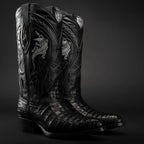 Rodeo Cartie Men”s 908 J Toe Original Caiman Belly Boot–Midnight - OriginalWestern.com